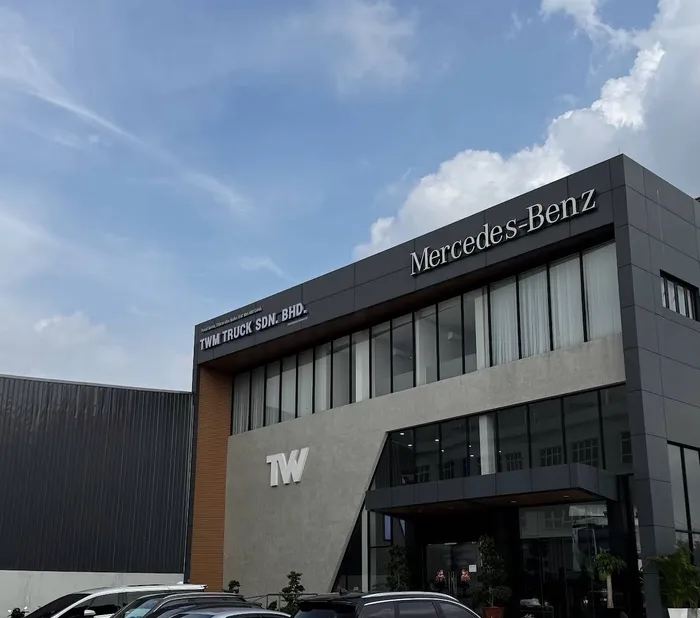 TWM Truck Sdn Bhd centre in Bukit Jelutong, with Mercedes-Benz signage